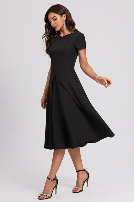 Robe Midi Charme Noir - gallery 1