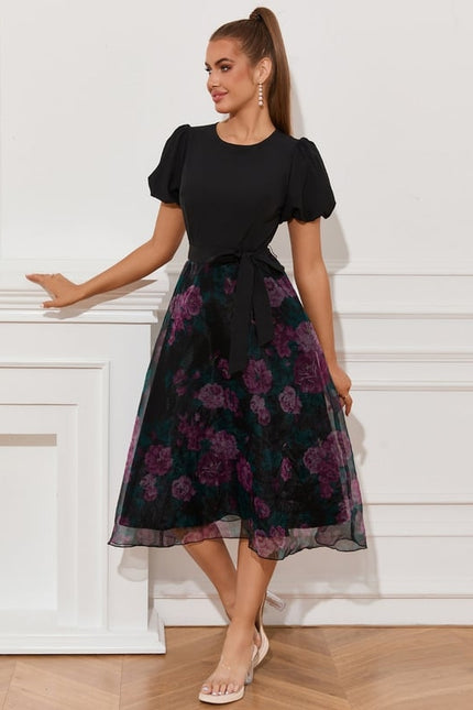 Robe Midi Organza Noire - gallery 1