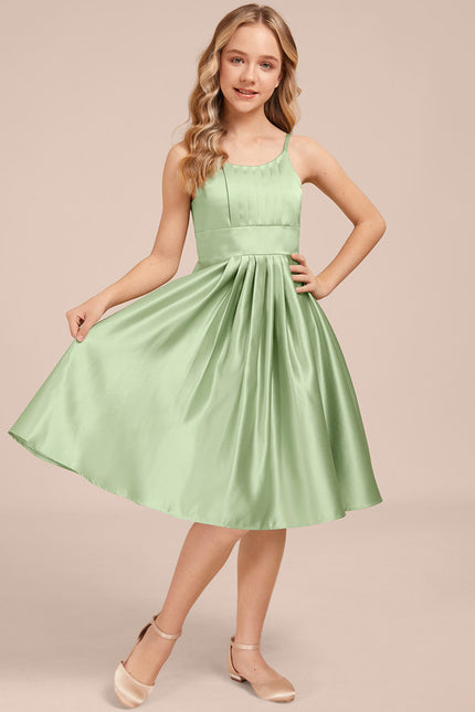 Robe Midi Satin Vert Tendre - gallery 3