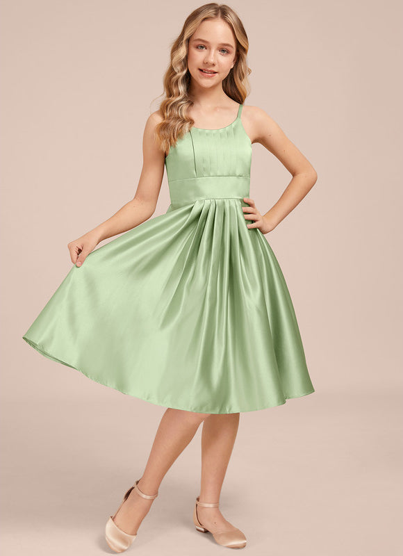 Robe Midi Satin Vert Tendre - gallery 3