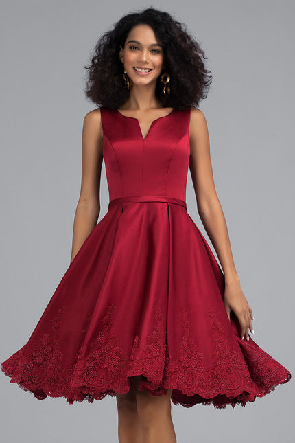 Robe Midi Bordeaux Élégante - gallery 6