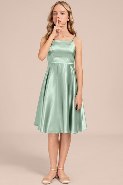 Robe Midi Satinée Verte - gallery 3