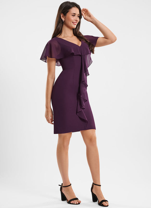 Robe Midi Violette Volantée - gallery 1