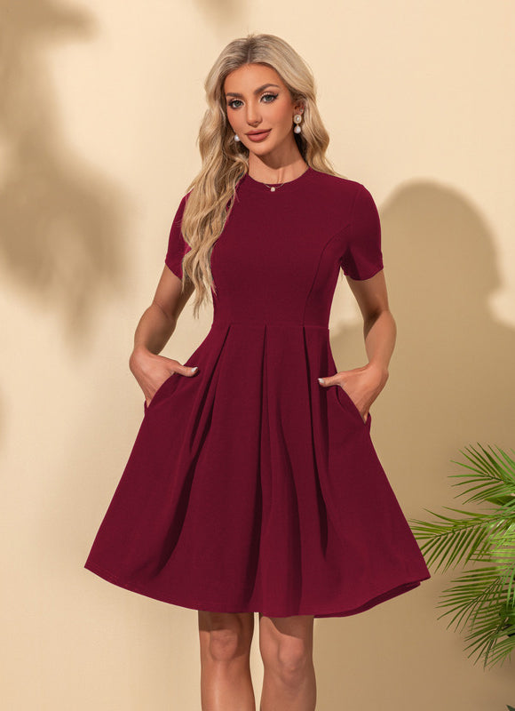 Robe Midi Trapèze Marine - gallery 1