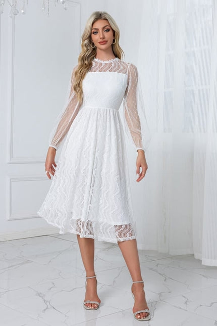 Robe Midi Dentelle Blanche
