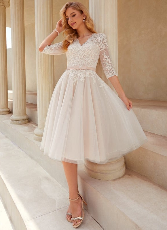 Robe Midi Tulle Écrue - gallery 1