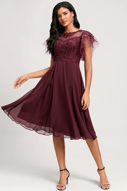 Robe Midi Éclat Bordeaux