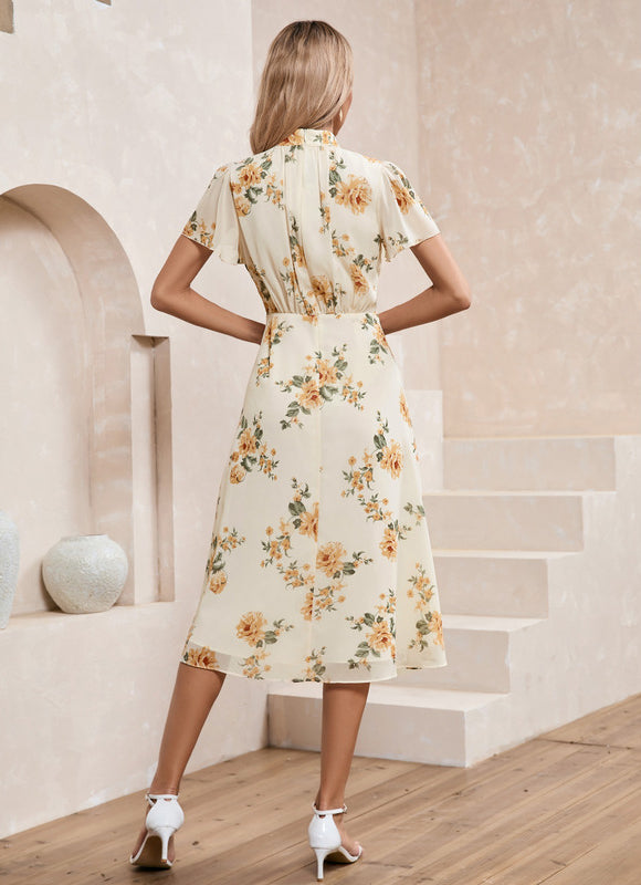 Robe Midi Florale Crème - gallery 1