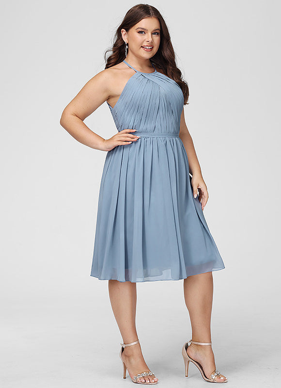 Robe Midi Mousseline Bleu - gallery 5