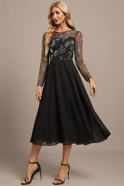 Robe Midi Éclat Sombre - gallery 5
