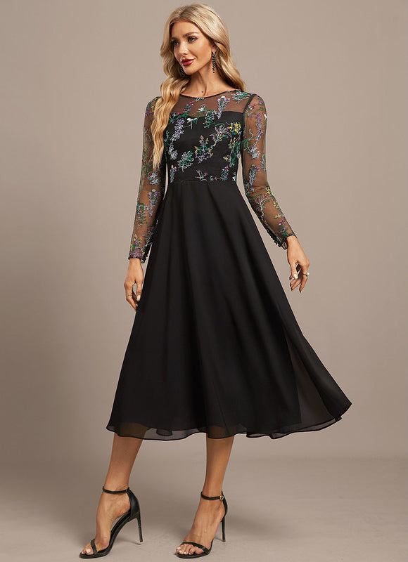 Robe Midi Éclat Sombre - gallery 5