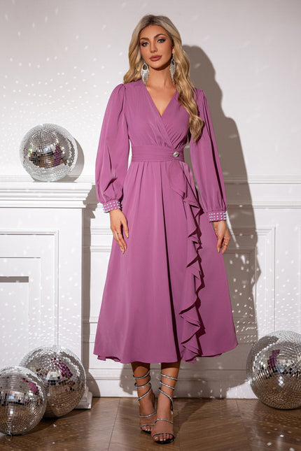 Robe Midi Manches Bouffantes