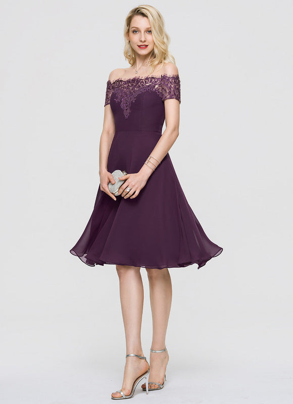 Robe Midi Élégance Pourpre Aérienne - gallery 2
