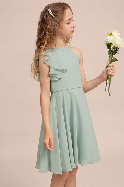 Robe Midi Mousseline Verte - gallery 3