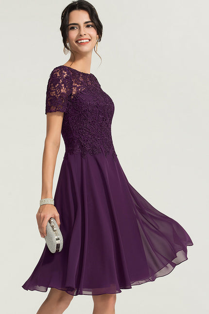 Robe Midi Dentelle Aubergine - gallery 5