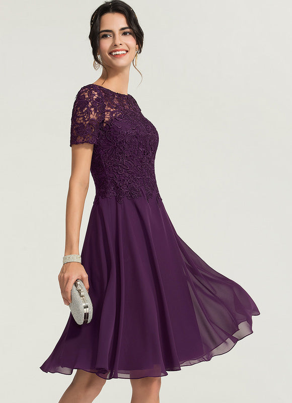 Robe Midi Dentelle Aubergine - gallery 5