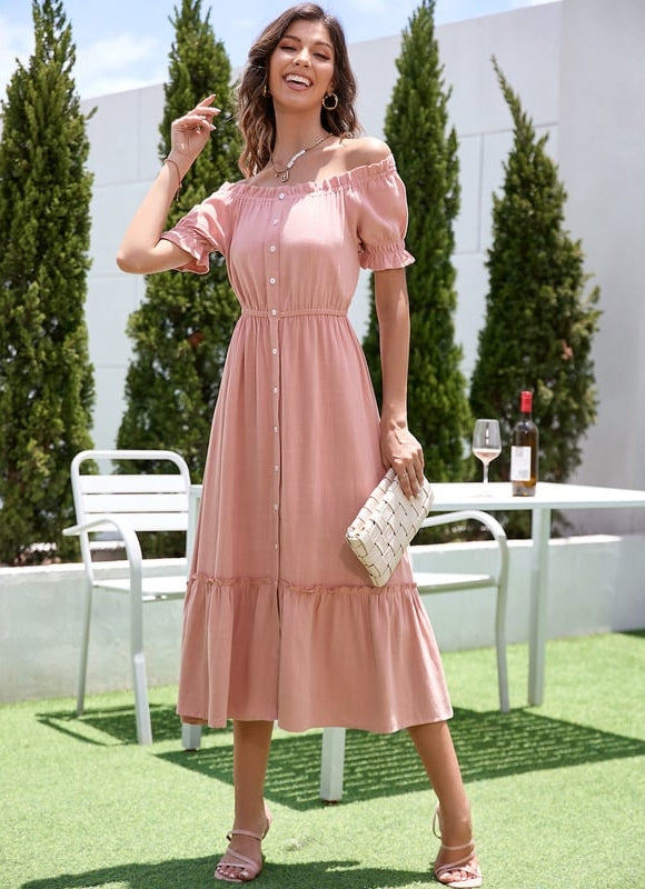 Robe Midi Midi Coton Aérienne - gallery 6