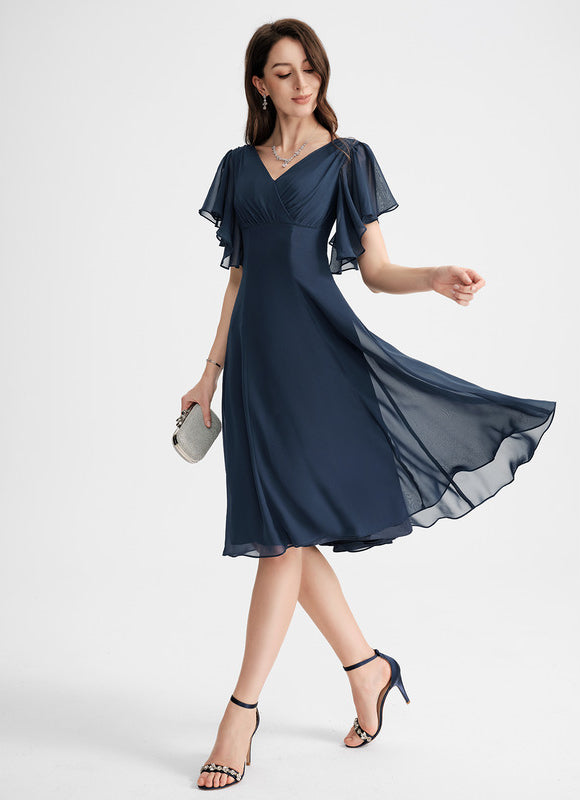 Robe Midi Aérienne Marine - gallery 2