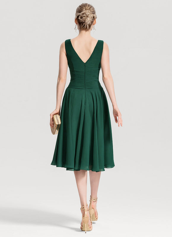 Robe Midi Émeraude Flottante - gallery 4