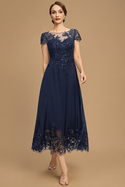 Robe Midi Bleu Élégante - gallery 4
