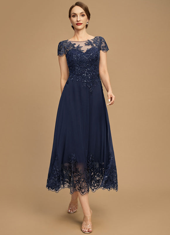 Robe Midi Bleu Élégante - gallery 4