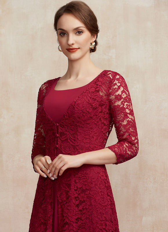 Robe Midi Aérienne Bordeaux - gallery 1