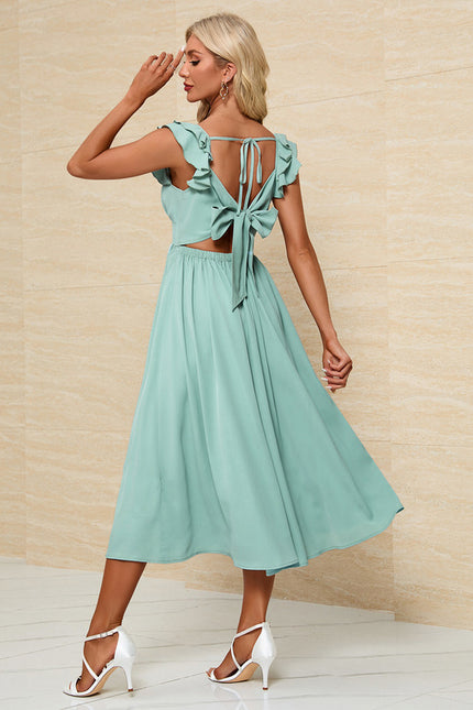 Robe Midi Manches Bouffantes
