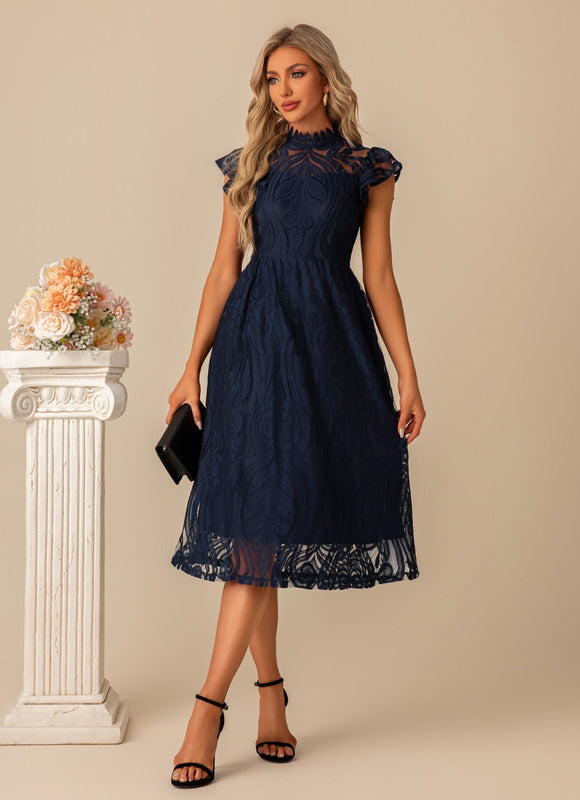 Robe Midi Dentelle Trapèze - gallery 6