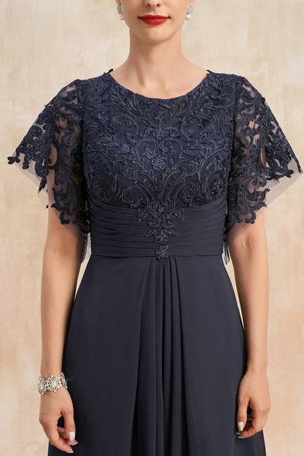 Robe Midi Mousseline Marine - gallery 5