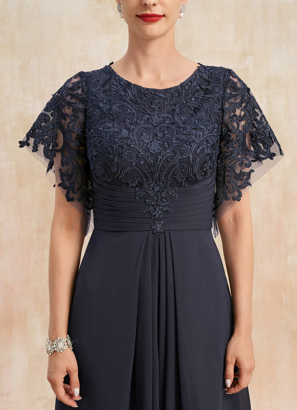 Robe Midi Mousseline Marine - gallery 5