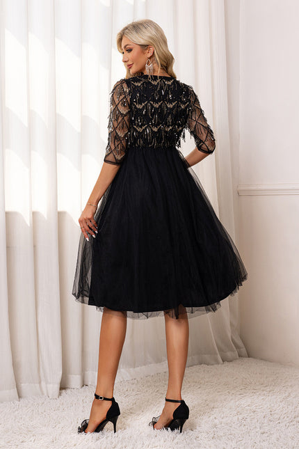 Robe Midi Noire Festive - gallery 1