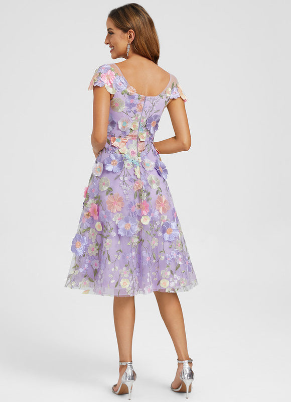 Robe Midi Fleurie Lilas - gallery 6