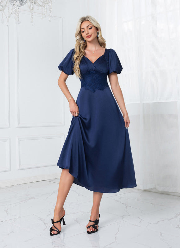 Robe Midi Bleu Marine - gallery 2