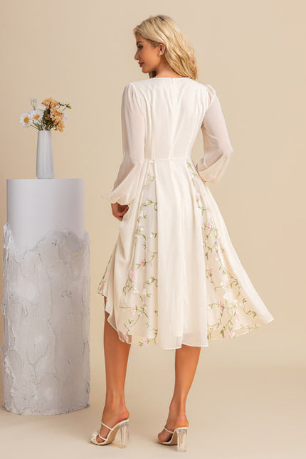 Robe Midi Midi Florale Élégante - gallery 1