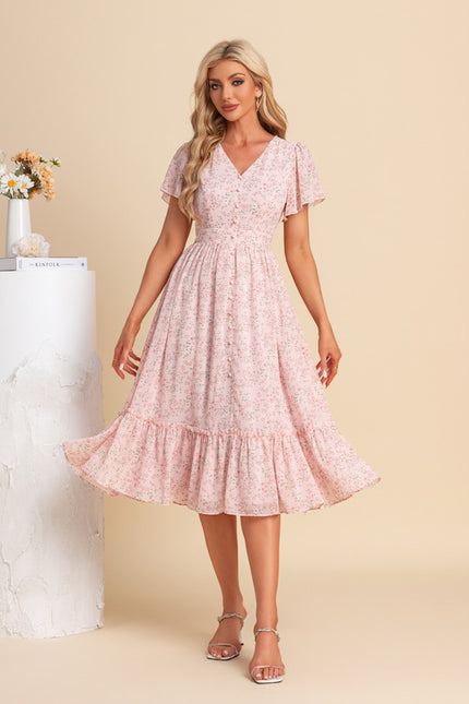 Robe Midi Florale Vaporeuse