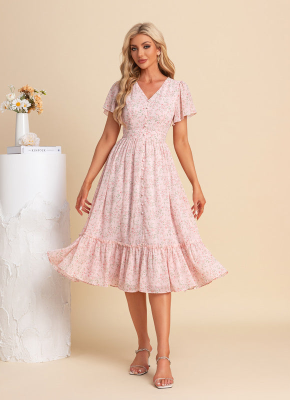 Robe Midi Florale Vaporeuse