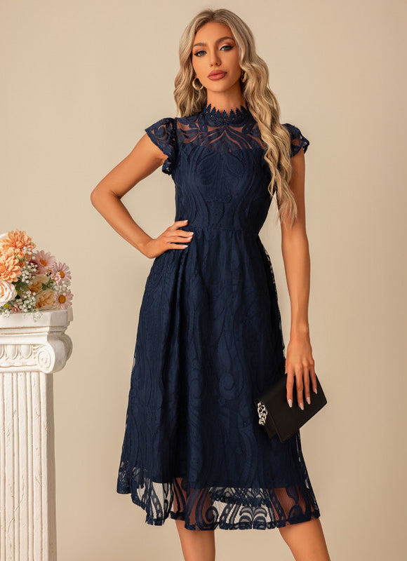 Robe Midi Dentelle Trapèze - gallery 4