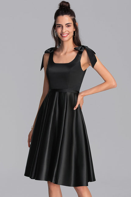 Robe Midi Satin Noir - gallery 2