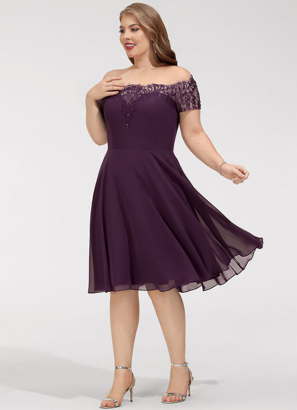Robe Midi Élégance Pourpre Aérienne - gallery 5