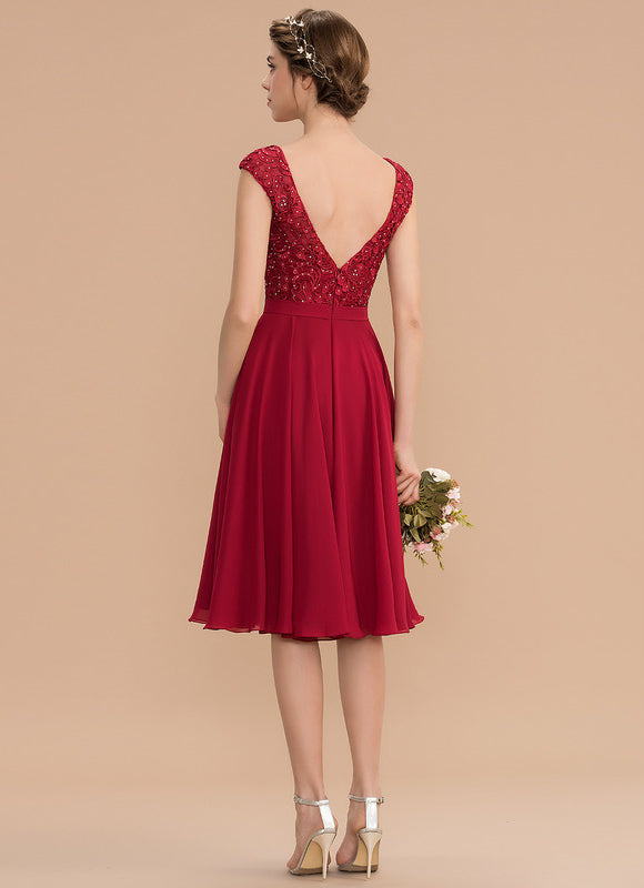 Robe Midi Chiffon Rubis - gallery 2