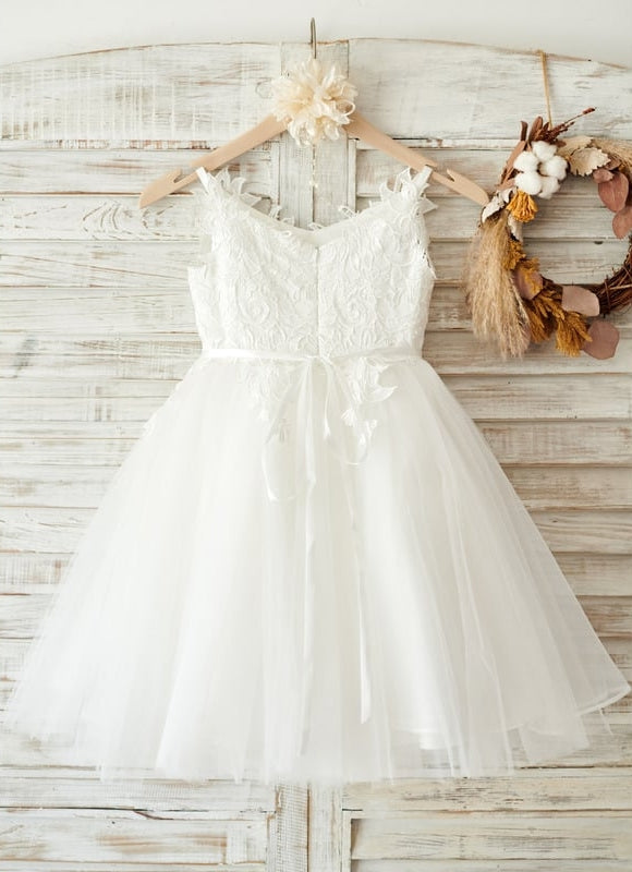 Robe Midi Enfant Dentelle Blanche - gallery 6