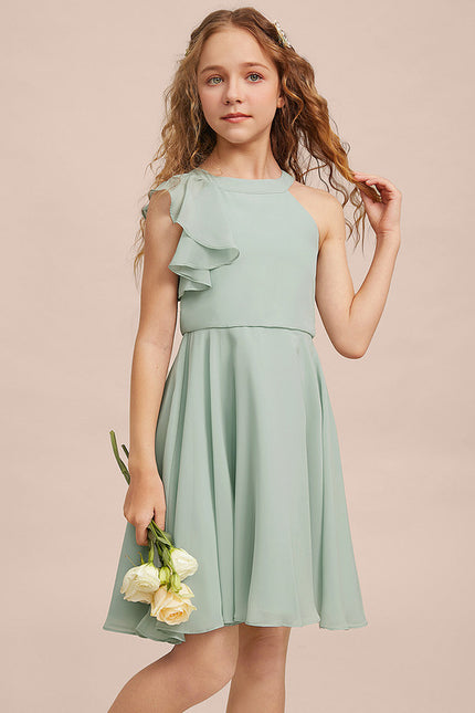 Robe Midi Mousseline Verte - gallery 5