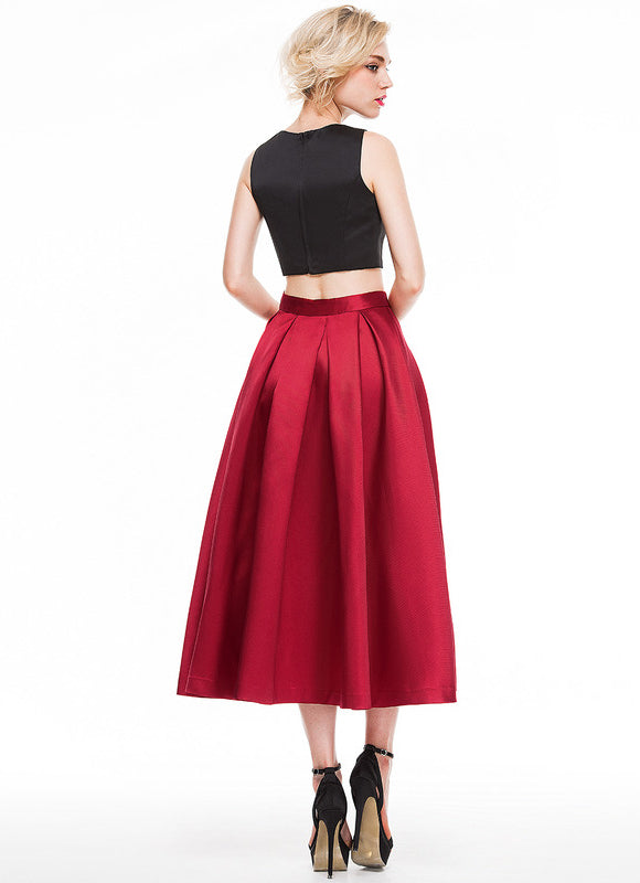 Robe Midi Satin Rouge - gallery 3