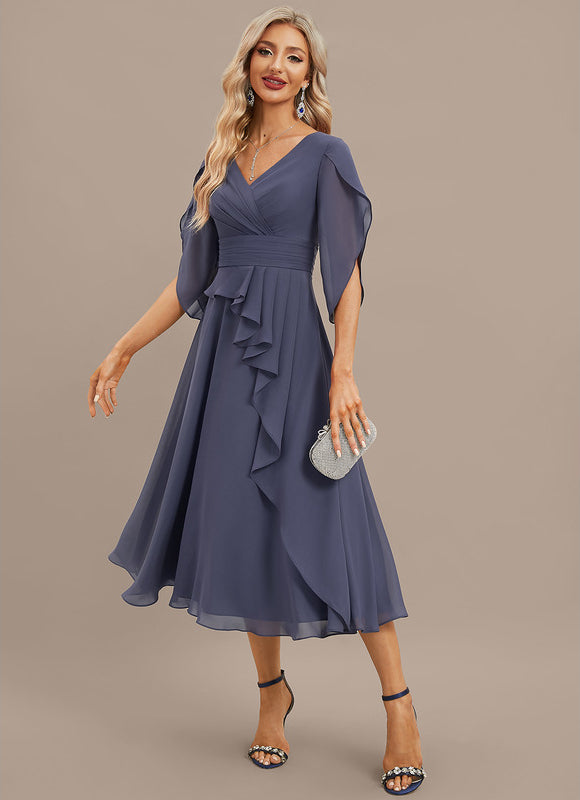 Robe Midi Fluide Grisâtre
