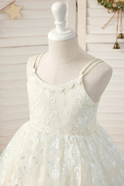 Robe Midi En Dentelle Ivoire - gallery 7