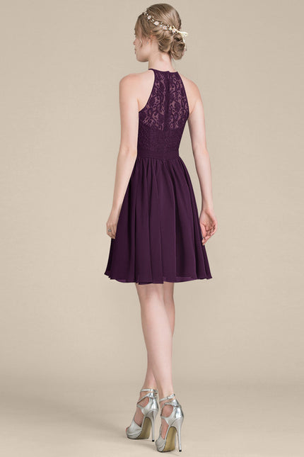 Robe Midi Dentelle Aubergine - gallery 4