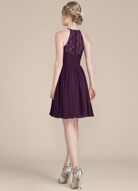 Robe Midi Dentelle Aubergine - gallery 4