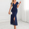 Robe Midi Sirène Drapée Bleu