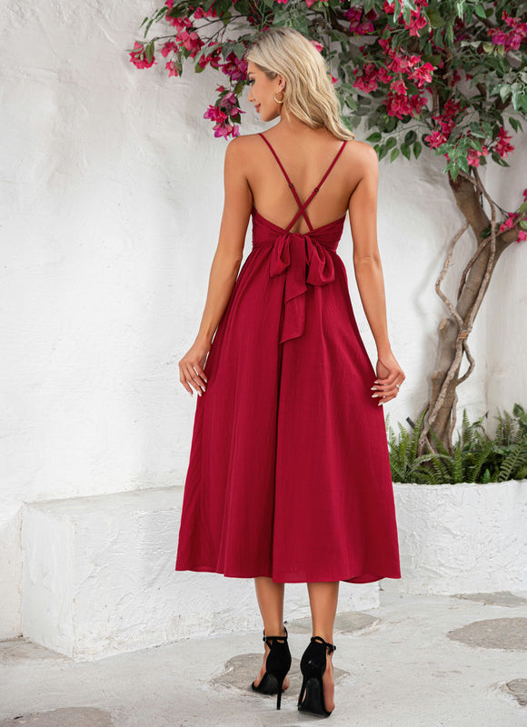 Robe Midi Élégance Rubis Éthérée - gallery 2