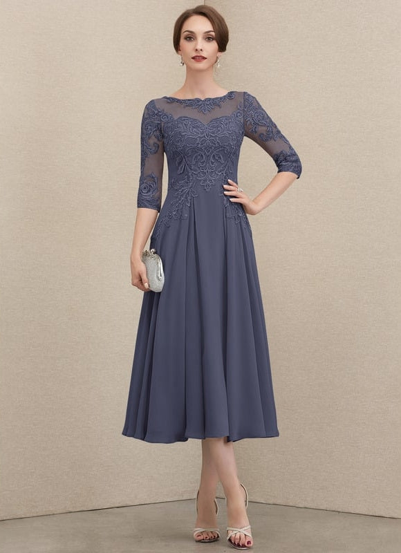 Robe Midi Élégance Grise Chic - gallery 4